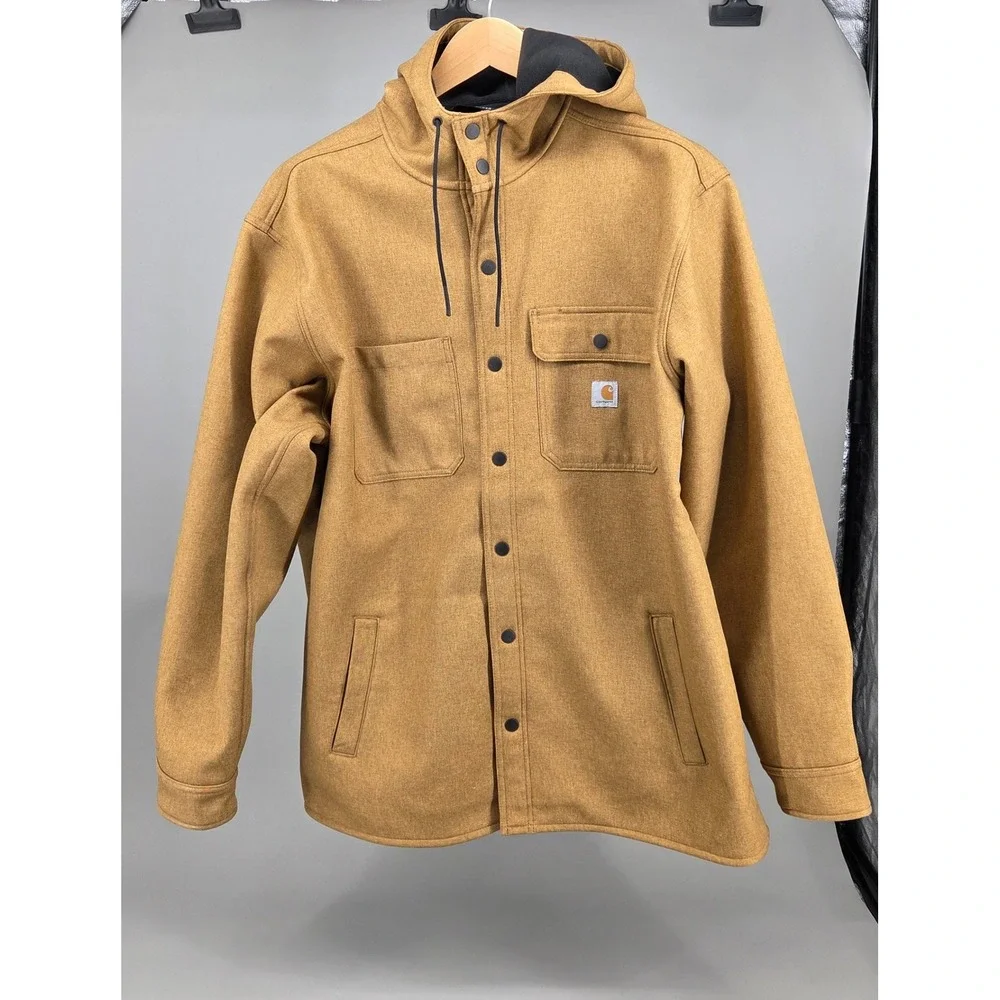 Carhartt Rain Defender Hooded Jacket Mens XL Brown Relaxed Fit Workwear Gorpcore - Picture 1 of 8